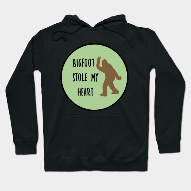 Bigfoot Stole My Heart Moss Green Hoodie by CatGirl101